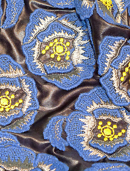 實(shí)物面料 刺繡 植物花紋 免費(fèi)素材