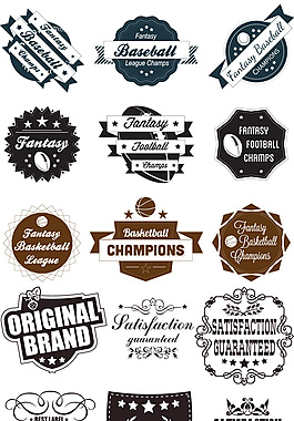 歐式復(fù)古標(biāo)簽矢量素材