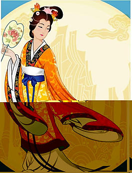 中秋節(jié)仙女矢量素材