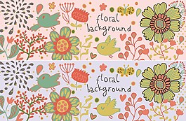 復(fù)古手繪花朵