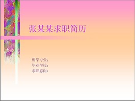 紅色清新個人簡歷PPT模板