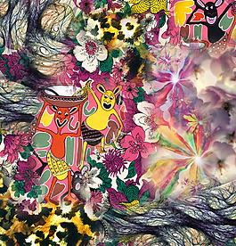 位圖 混合花紋 人物 免費素材