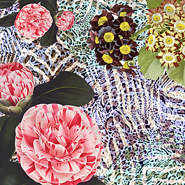 位圖 混合花紋 花朵 免費素材