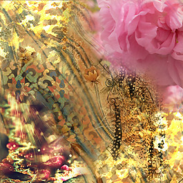 位圖 混合花紋 花朵 免費素材