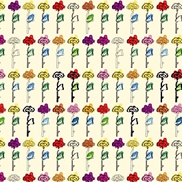 矢量圖 田園風(fēng) 植物花紋 免費素材