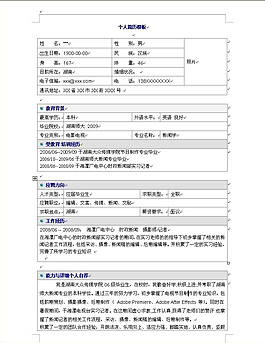新聞廣告專業(yè)個(gè)人簡(jiǎn)歷模板