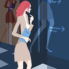 辦公室女性人物素材