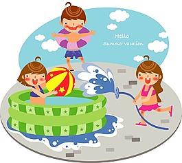 夏日游泳池
