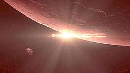 紅色行星和太陽的運動背景 視頻免費下載