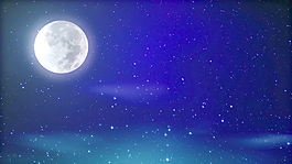 月亮和蓝色的夜空背景运动 视频免费下载