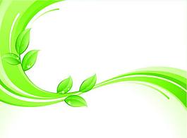 一款動(dòng)感線條綠色植物矢量素材