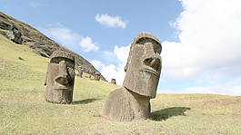 復(fù)活島的摩艾雕像間隔股票視頻 視頻免費(fèi)下載