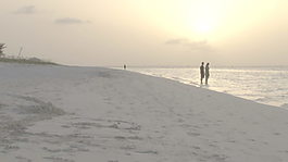 夕陽股票視頻中島海灘的夫婦 視頻免費下載