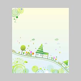綠色卡通矢量背景