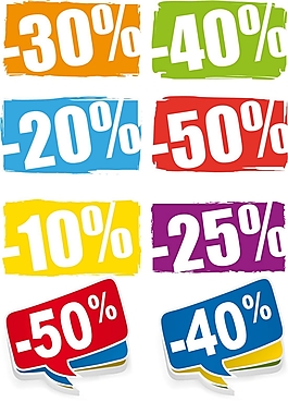 减价标签矢量图