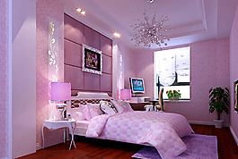 紫色臥室設計