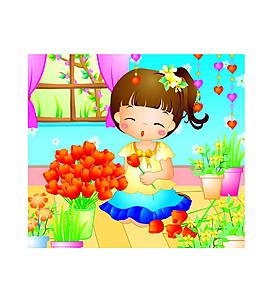孩子和鮮花