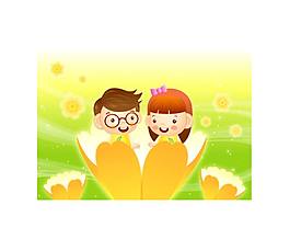 花朵里的孩子