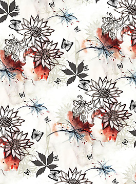 位圖 花卉 田園風圖案 免費素材