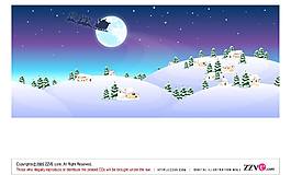 圣誕節(jié)雪景矢量素材