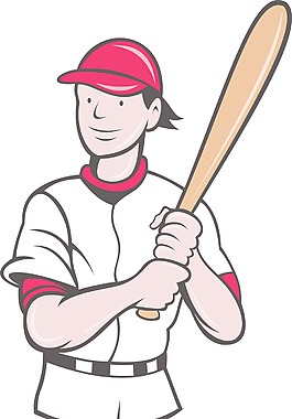 棒球運動員擊球的卡通風(fēng)格