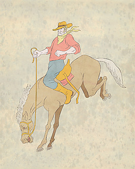 牛仔騎野馬野馬