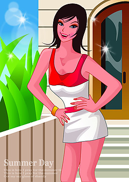 夏天插畫(huà)設(shè)計(jì)矢量素材