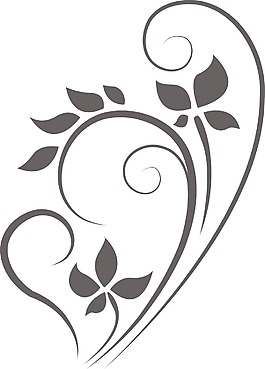 卷曲的花卉元素矢量