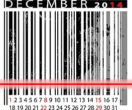 2014十二月的日历