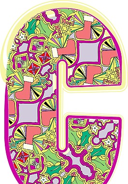 圣誕節(jié)的手寫(xiě)體字母矢量插畫(huà)