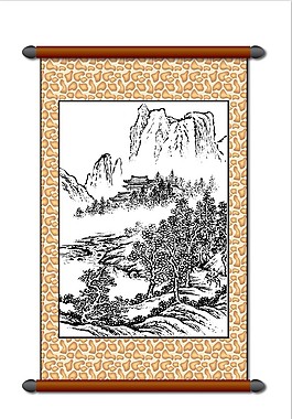 白描風(fēng)景畫