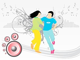 跳舞对音乐background_2美丽的剪影
