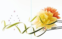 無框畫 花朵花卉鐘表畫