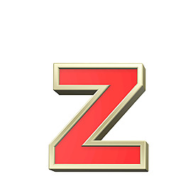 小寫字母的紅色與金框字符集