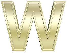 从闪亮的金框字母集的一封信