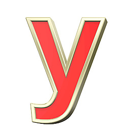 小寫字母的紅色與金框字符集