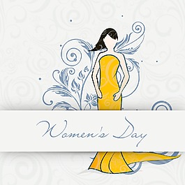 三八婦女節(jié)賀卡或海報的灰色背景的女孩插畫設計