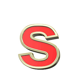 小寫字母的紅色與金框字符集