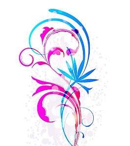五顏六色的花卉元素矢量插畫