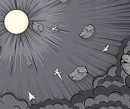 小行星星光月色云背景
