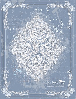 舊貨花卉背景矢量插畫