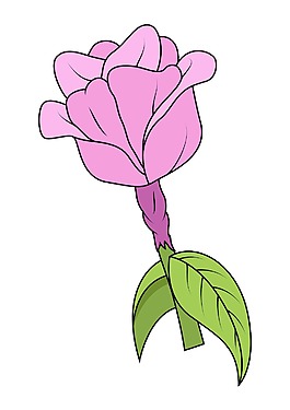粉紅玫瑰矢量插畫