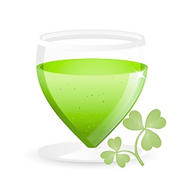 三叶草叶片的喝一杯