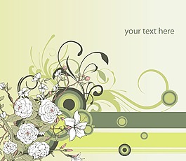 復(fù)古花卉背景矢量