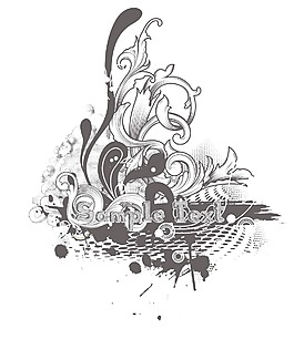 花卉矢量插畫(huà)的半色調(diào)