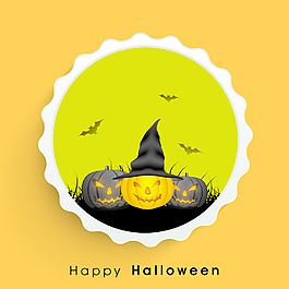 橫幅或背景為萬圣節聚會貼紙