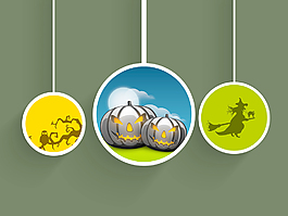 橫幅或背景的萬圣節派對貼紙