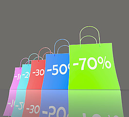 %減少購(gòu)物袋顯示討價(jià)還價(jià)