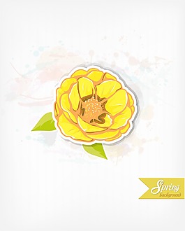 隨著春天的花朵和框架花卉背景矢量插畫(huà)