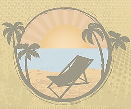 垃圾摇滚夏帧矢量插图